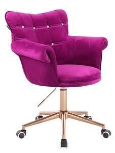 HR804CK scaun Catifea Fucsia cu Bază Aurie