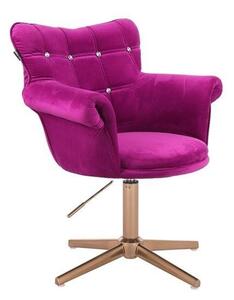 HR804CCROSS scaun Catifea Fucsia cu Bază Aurie