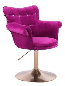 HR804CN scaun Catifea Fucsia cu Bază Aurie