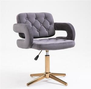 HR8403CROSS Scaun Catifea Grafit Bază Aurie