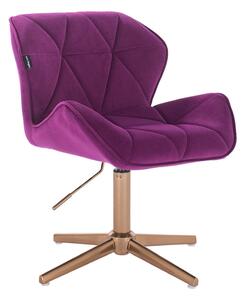 HR111CROSS Scaun Fucsia Catifea cu Bază Aurie