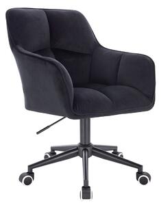 HR550K Scaun Negru Catifea cu Bază Neagră