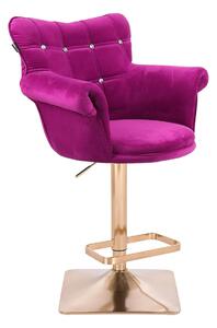 HR804KW scaun Catifea Fucsia cu Bază Aurie