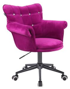 HR804CK Scaun Catifea Fucsia cu Bază Neagră