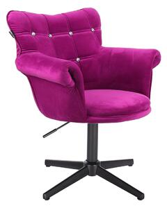 HR804CCROSS Scaun Catifea Fucsia cu Bază Neagră