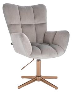 HR650CROSS Scaun Gray Catifea cu Bază Aurie