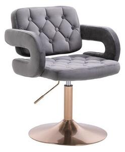 HR8403N Scaun Catifea Grafit Bază Aurie