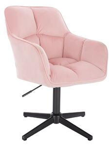 HR550CROSS Scaun Roz Catifea cu Bază Neagră