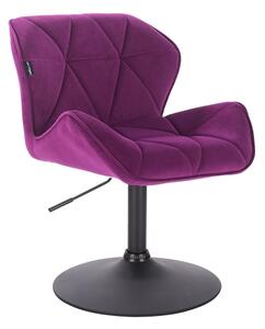 HR111N Scaun Fucsia Catifea cu Bază Neagră