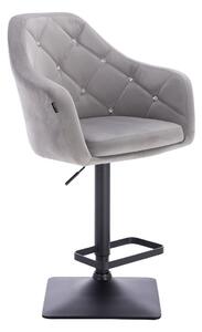 HR830KW Scaun Catifea Gray cu Bază Neagră