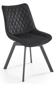 Scaun tapitat K520, negru, stofa catifelata, rotativ, 45x63x80 cm