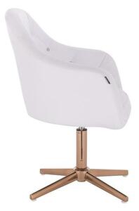 HC830CROSS Scaun Alb de Piele cu Bază Aurie