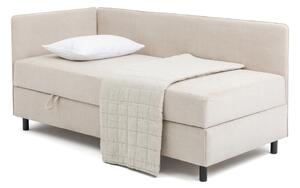 Pat bej tapițat cu spațiu de depozitare cu saltea 90x200 cm Avela – Bonami Selection