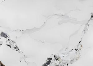 Masa MURANO, alb/crom, ceramica si metal, 120x76 cm