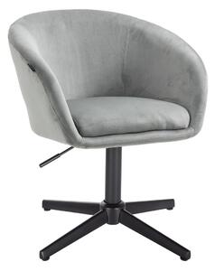 HR8326CROSS Scaun Gray Catifea cu Bază Neagră