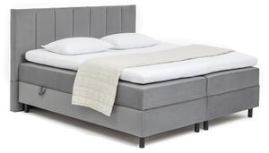 Pat boxspring gri cu spațiu de depozitare 180x200 cm Elva Bold Line – Bonami Selection