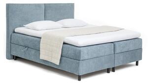 Pat boxspring albastru cu spațiu de depozitare 180x200 cm Elva Bold – Bonami Selection