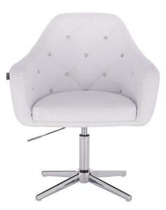HC830CROSS Scaun Alb de Piele