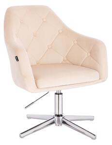 HR831CROSS Scaun Catifea Crem