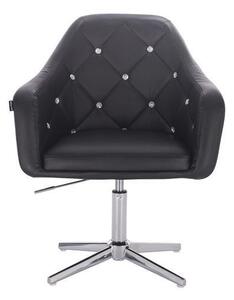 HC830CROSS Scaun Negru de Piele