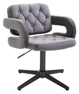 HR8403CROSS Scaun Grafit Catifea cu Bază Neagră