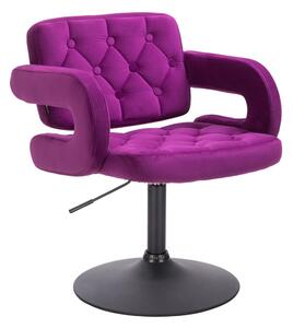 HR8403N Scaun Fucsia Catifea cu Bază Neagră