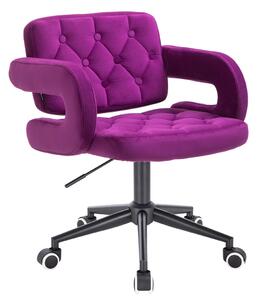 HR8403K Scaun Fucsia Catifea cu Bază Neagră