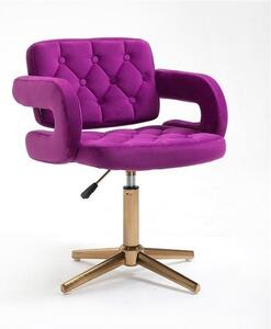 HR8403CROSS Scaun Catifea Fucsia Bază Aurie