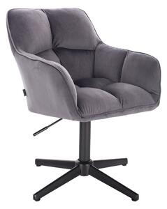 HR550CROSS Scaun Grafit Catifea cu Bază Neagră