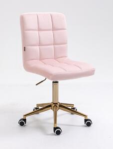 HR7009K Scaun Roz Catifea cu Bază Aurie
