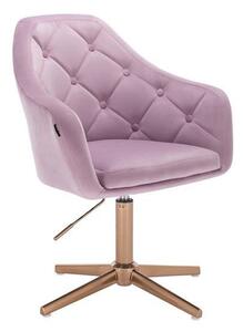 HR831CROSS Scaun Catifea Mov cu Bază Aurie