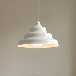 ALDEX Lampă suspendată Fala, albă, Ø 23 cm, sticlă, reglabil, Alb, Camera de zi / sufragerie, Metal, Design