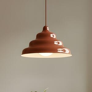 ALDEX Lampă suspendată Fala, roșie, Ø 23 cm, sticlă, reglabil, Roșu, Camera de zi / sufragerie, Metal, Design