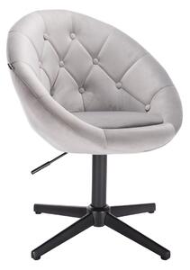 HR8516CROSS scaun Catifea Gray cu Bază Neagră