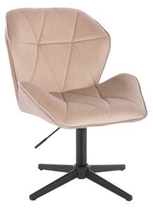 HR212CROSS Scaun Latte Catifea cu Bază Neagră
