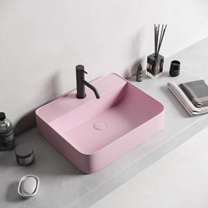 Lavoar baie pe blat roz cu ventil inclus Dalet, Color Roz mat