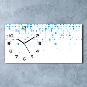Ceas de perete modern din sticla pătrate albastre