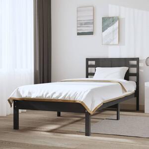 Cadru de pat, gri, 100x200 cm, lemn masiv de pin