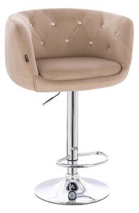 HR333CW Scaun Catifea Latte cu Bază Cromata