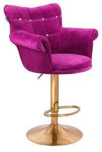 HR804CW scaun Catifea Fucsia cu Bază Aurie