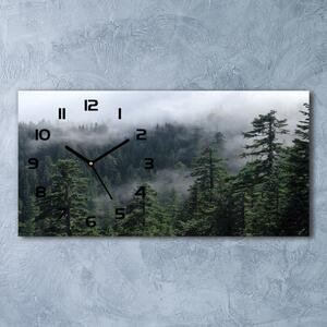 Ceas de perete modern din sticla ceață pădure
