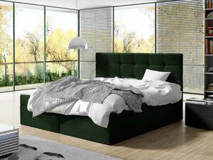 Pat matrimonial Boxspring Kennedy (160x200) (piele ecologică Soft 017 (Alb)). 1059306