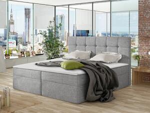 Pat matrimonial Boxspring Kennedy (140x200) (piele ecologică Soft 017 (Alb)). 1059302