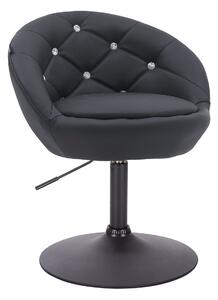 HC948N Scaun Negru Piele Ecologica cu Bază Neagră