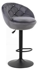 HR948W Scaun Grafit din Catifea cu Bază Neagră