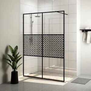 Paravan de duș walk-in negru 140x195 cm sticlă ESG transparentă
