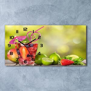 Ceas de perete orizontal din sticlă cocktail de fructe