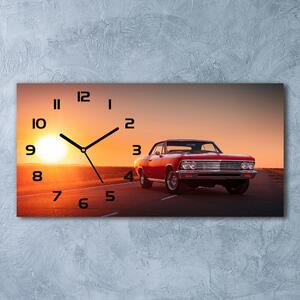 Ceas de perete modern din sticla mașină roșie