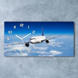 Ceas de perete modern din sticla Avionul în aer