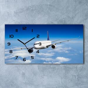 Ceas de perete modern din sticla Avionul în aer
